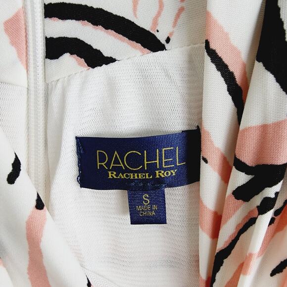 NEW Rachel Roy Cierra Pink Black Zebra Animal Print Abstract Jersey Maxi Dress - Picture 6 of 8